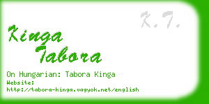kinga tabora business card